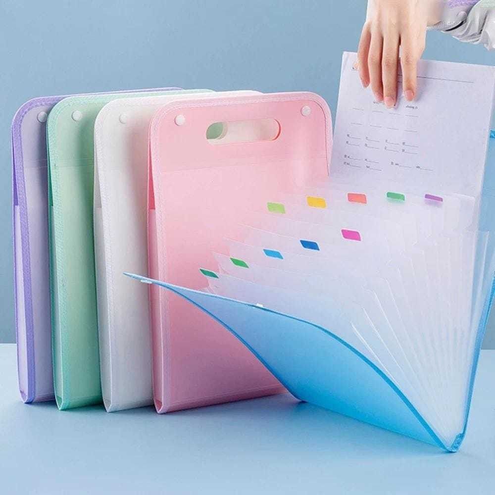 Plastic【Reference Design】 Pastel Colors to Brighten Your Mood – Accordion File with Index Tabs