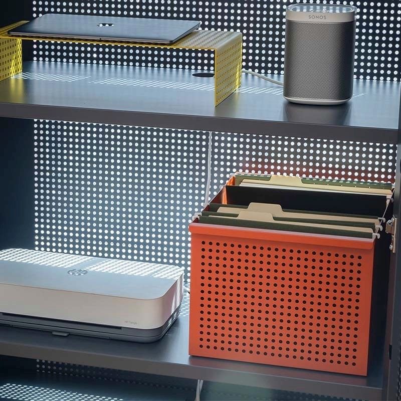 Metal [Reference Design] Perforated Metal Storage Box | OEM / ODM Solution for Office & Display Applications