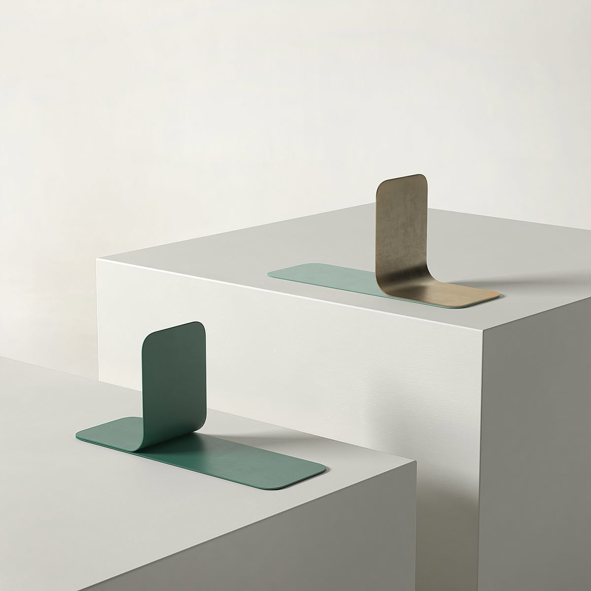 Metal [Design Reference] - Ultra-minimalist Bookends, Sculpted by a Single Bend