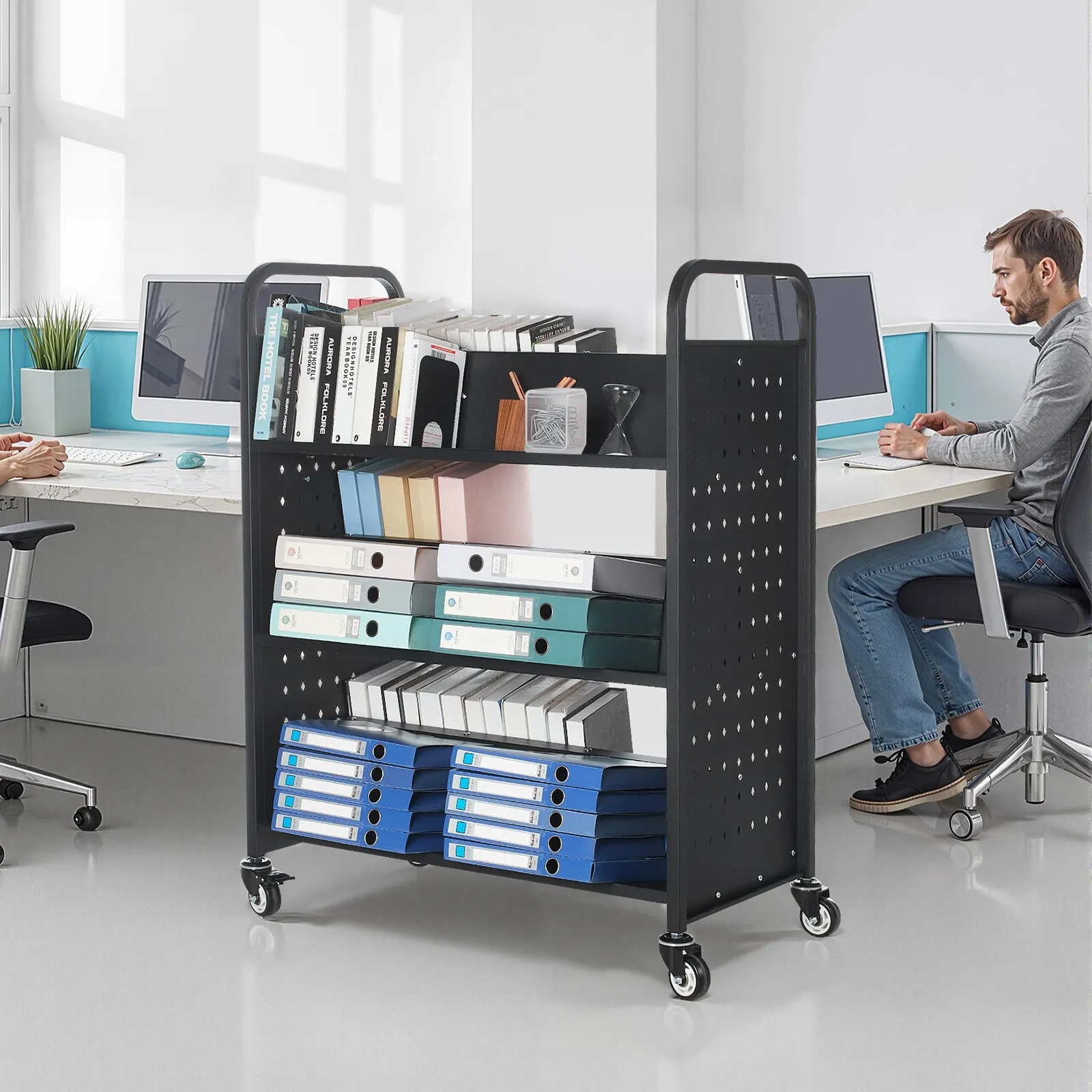 【Sample Product】Multi-tier Metal Cart – Optimize Office Storage for Documents and Supplies