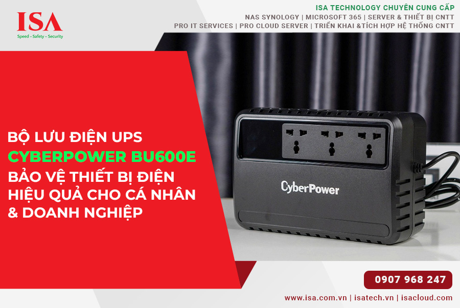 Bộ lưu điện UPS CyberPower BU600E bảo vệ thiết bị điện hiệu quả cho cá nhân và doanh nghiệp