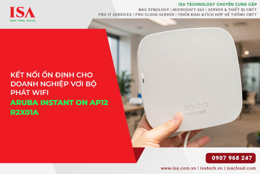 Kết nối ổn định cho doanh nghiệp với bộ phát wifi Aruba Instant On AP12 - R2X01A