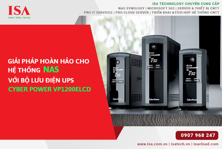 Giải pháp hoàn hảo cho hệ thống NAS với Bộ lưu điện UPS CyberPower  VP1200ELCD