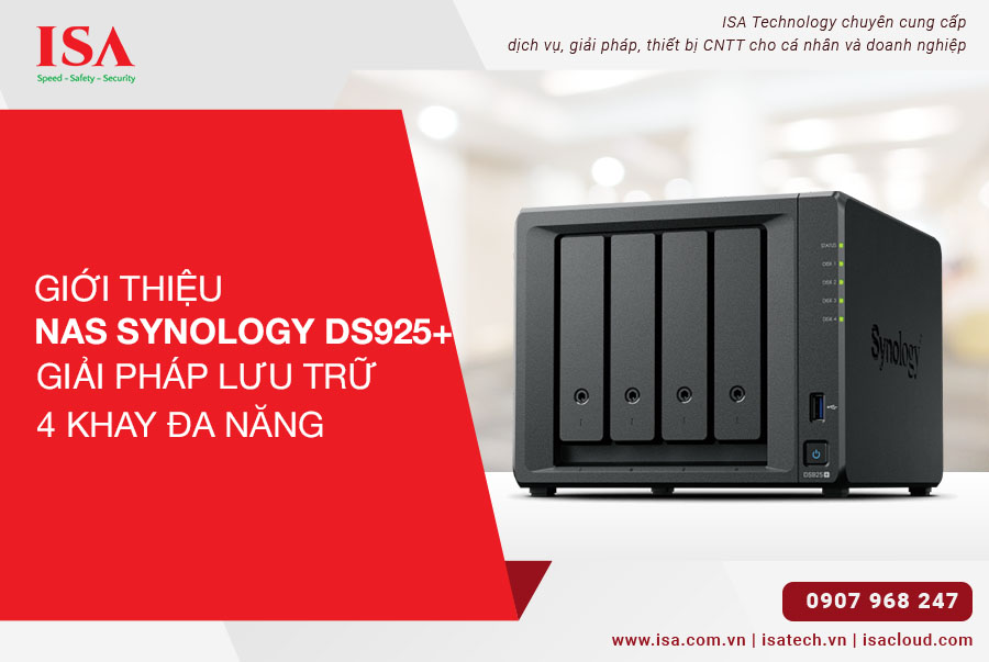 Giới thiệu Nas Synology DS925+ giải pháp lưu trữ 4 khay đa năng