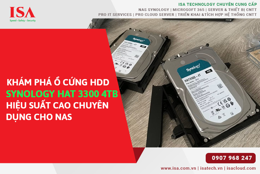 Khám phá Ổ cứng HDD Synology HAT 3300 4TB hiệu suất cao chuyên dụng cho Nas