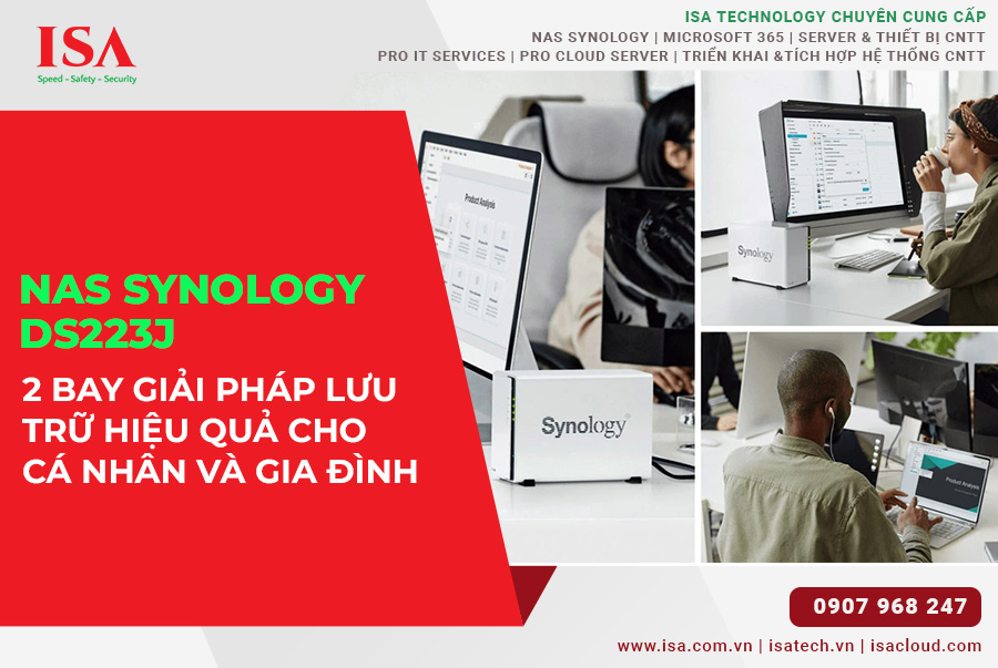 NAS Synology DS223j 2 Bay giải pháp lưu trữ hiệu quả cho gia đình và doanh nghiệp nhỏ