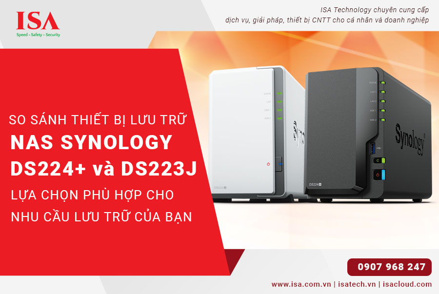 So sánh NAS Synology DS224+ và DS223j chi tiết nhất
