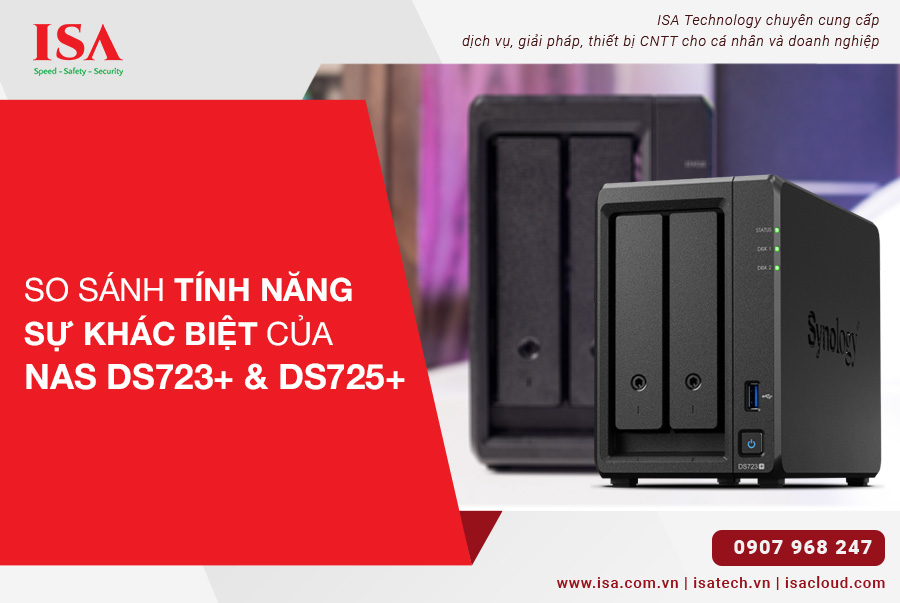 So sánh tính năng, sự khác biệt của Nas Synology DS723+ và DS725+ chi tiết