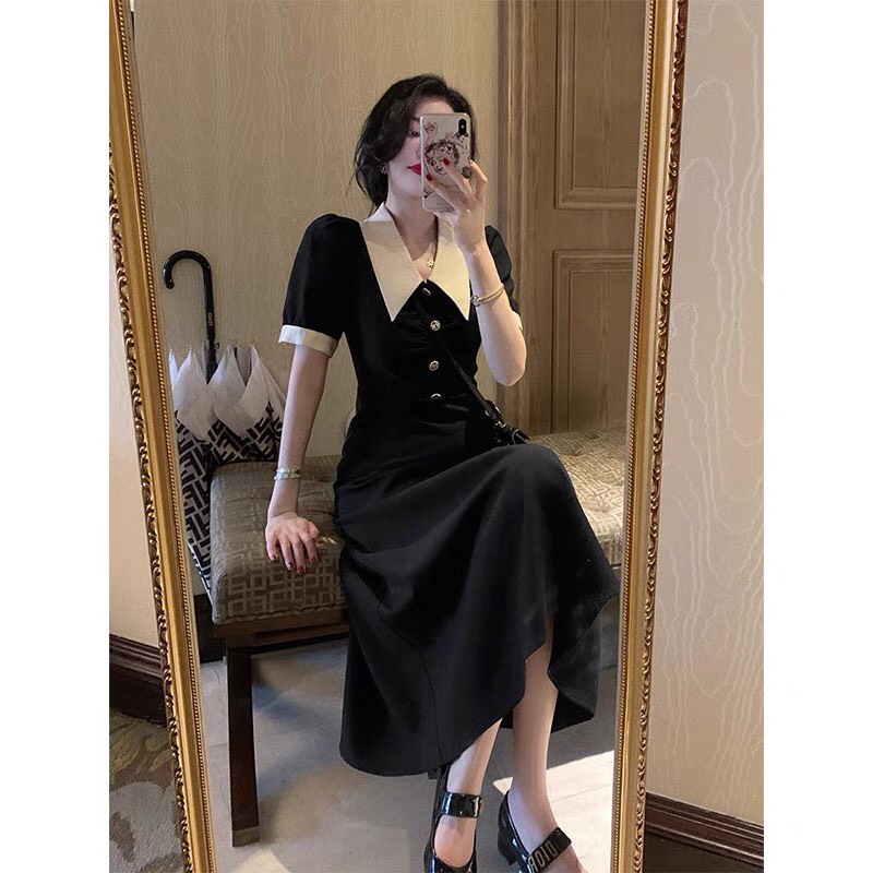 [MUA 1 TẶNG 1]Đầm công sở bigsize cổ sơ mi dáng dài