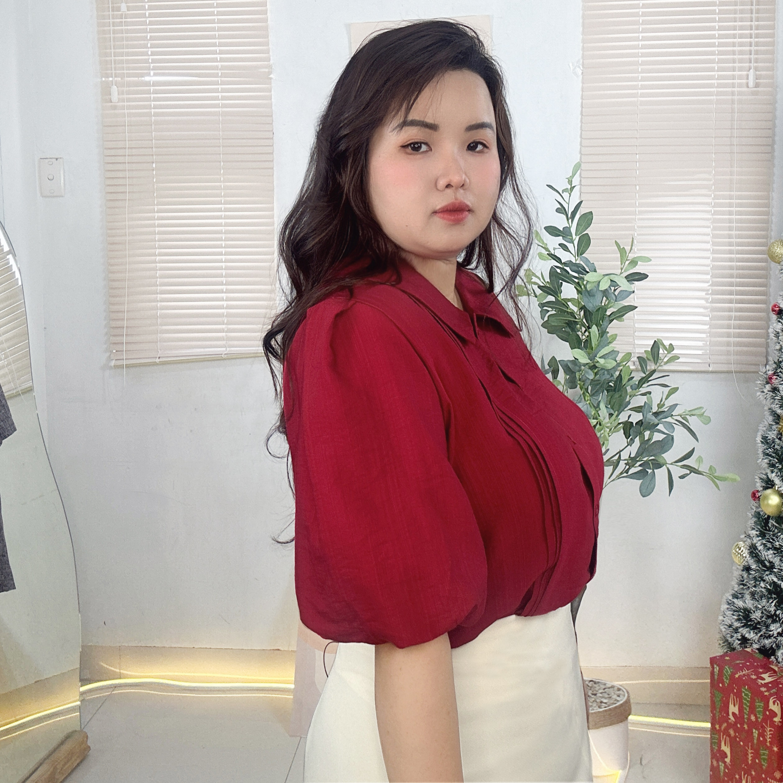 Áo sơ mi bigsize 60kg - 100kg tay bí chất đũi mát mặc đi làm công sở