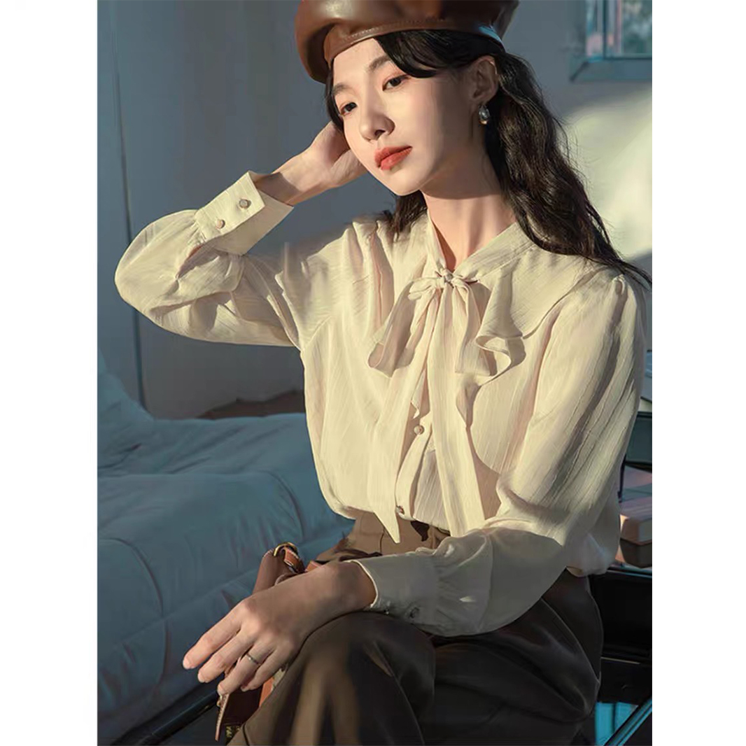 Áo sơ mi big size nữ cổ nơ 60kg - 100kg chất lụa tằm gân mặc đi làm sang trọng