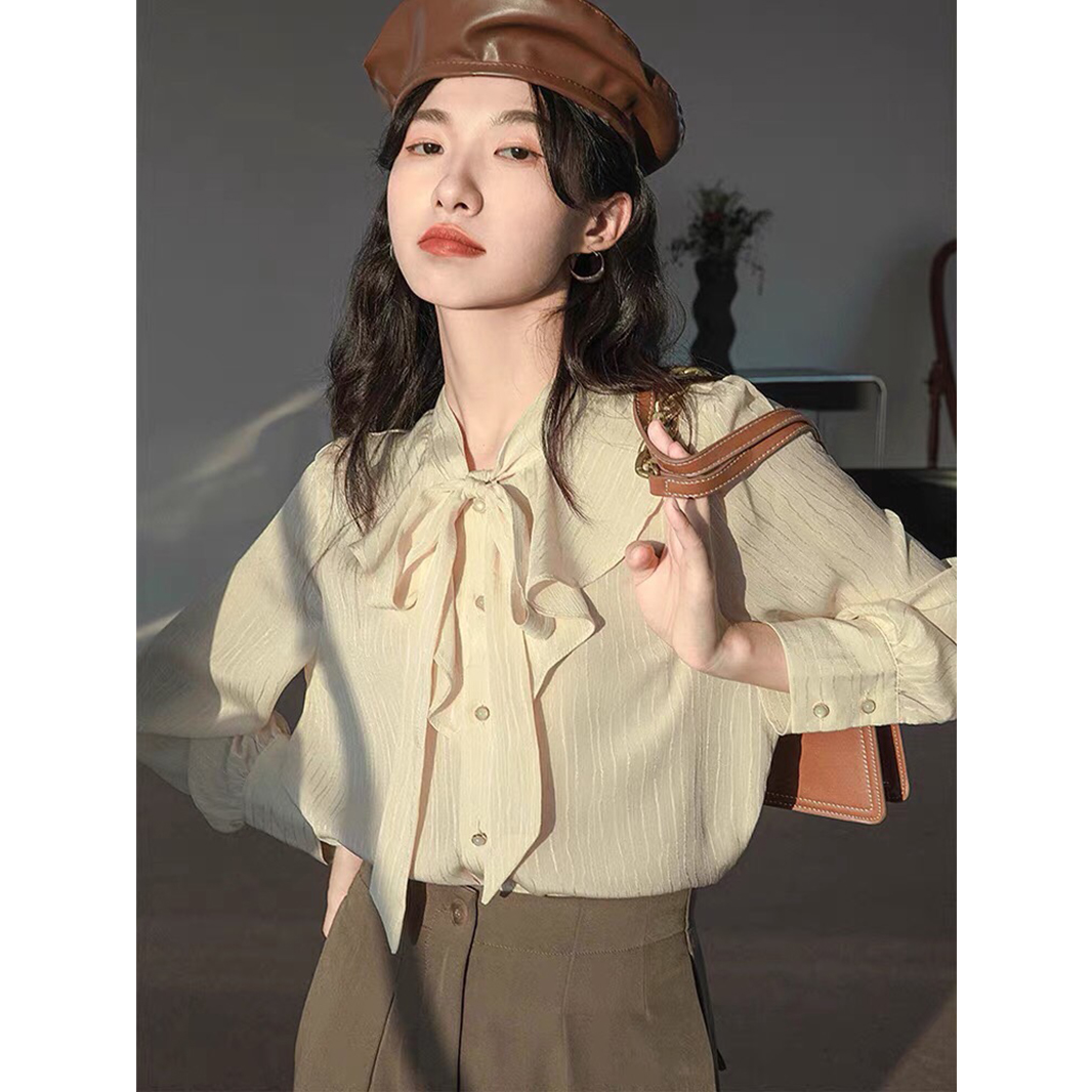 Áo sơ mi big size nữ cổ nơ 60kg - 100kg chất lụa tằm gân mặc đi làm sang trọng