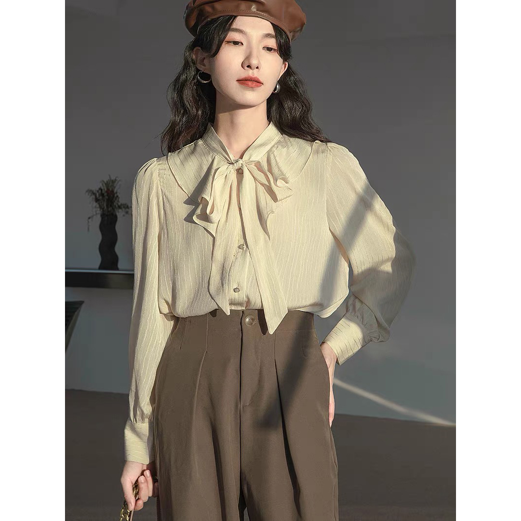 Áo sơ mi big size nữ cổ nơ 60kg - 100kg chất lụa tằm gân mặc đi làm sang trọng