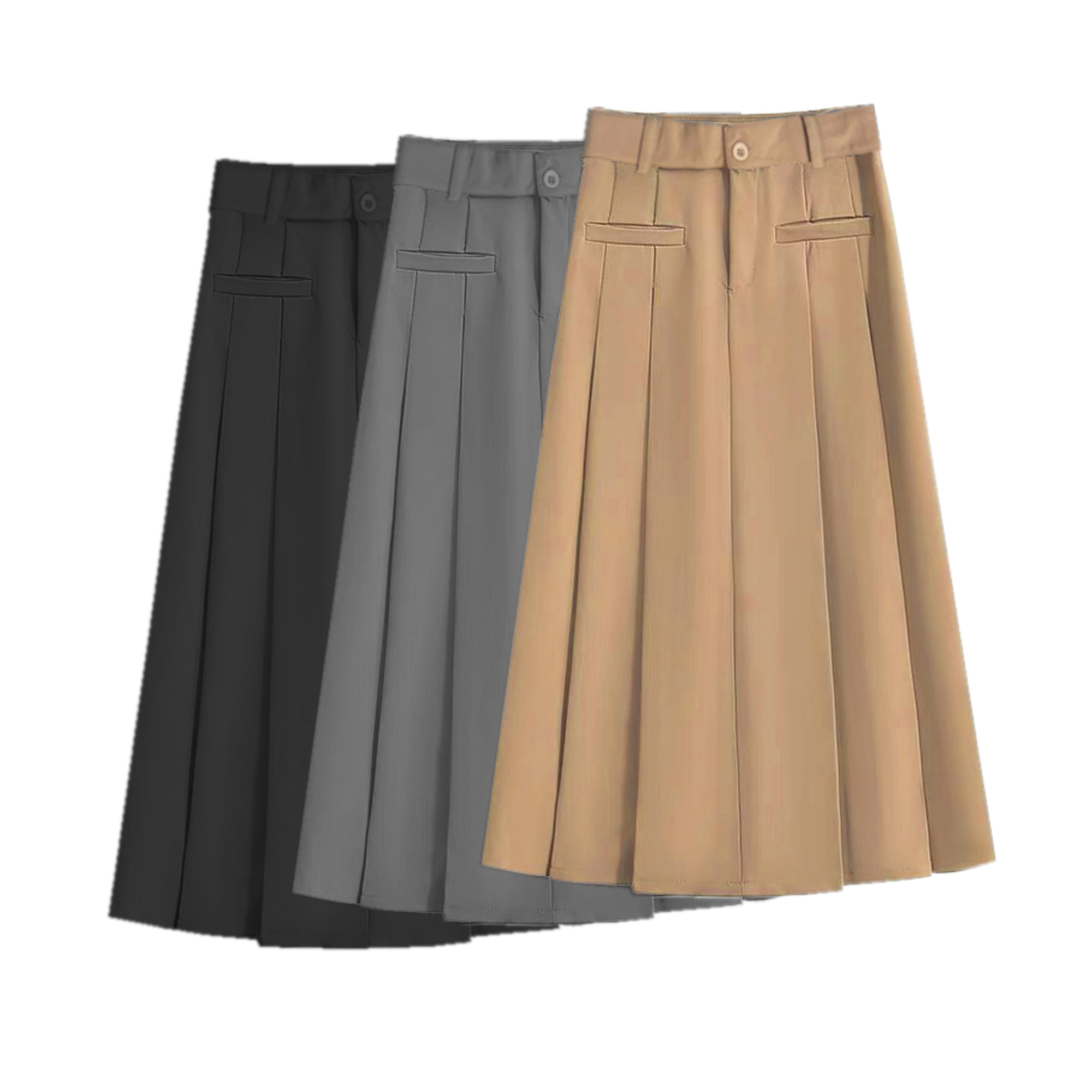 Chân Váy Xoè Xếp Ly Dáng Dài Bigsize 60kg - 95kg Lưng Cao Chất Cotton Lạnh