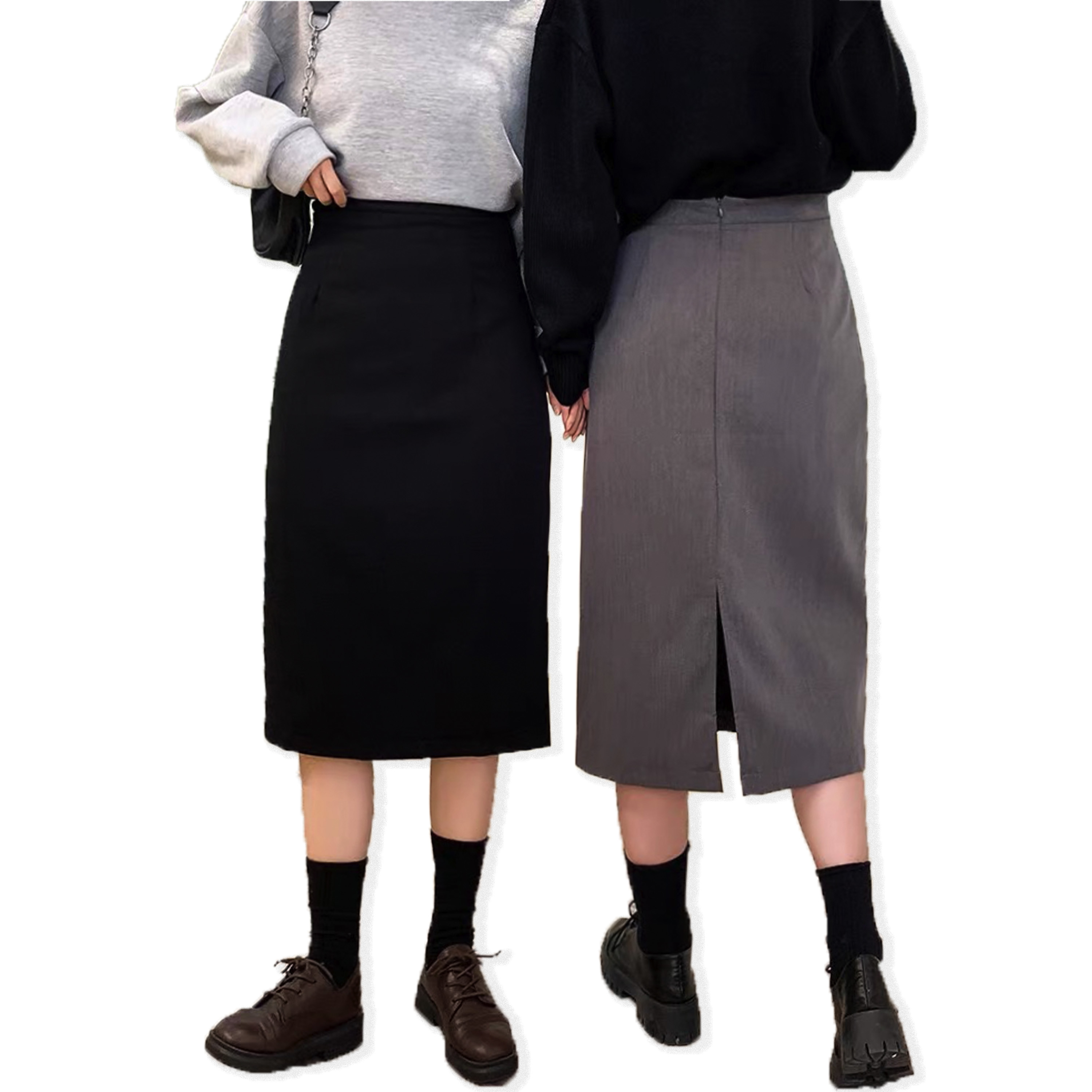 Combo chân váy công sở bút chì bigsize 60kg - 100kg màu đen xám