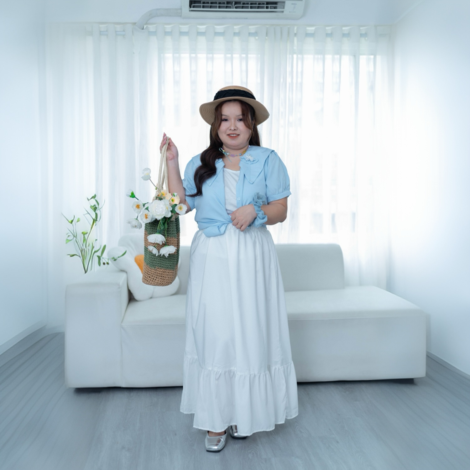 Chân váy maxi dáng dài tầng bigsize cho nữ 60kg - 100kg chất vải mềm mịn, che bụng, dáng đẹp
