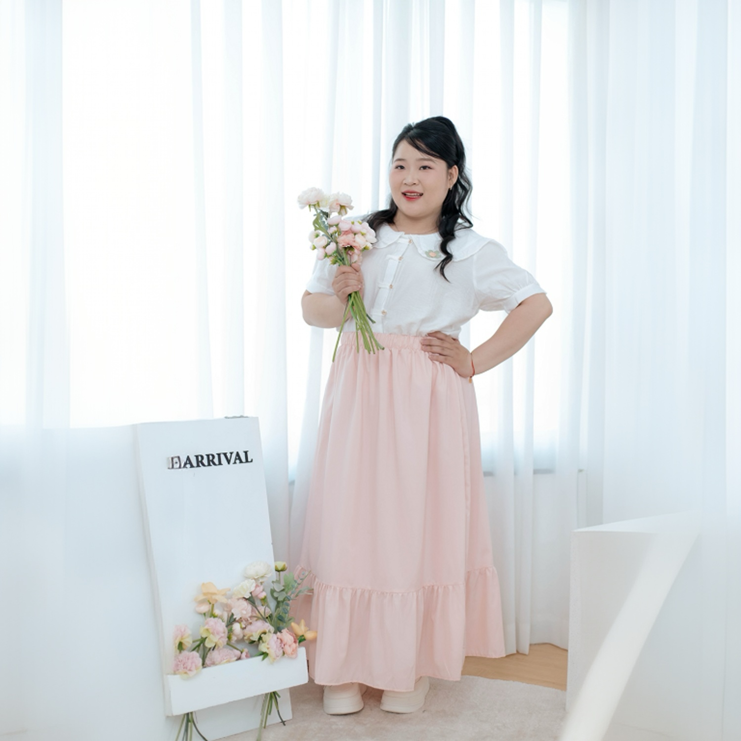 Chân váy maxi dáng dài tầng bigsize cho nữ 60kg - 100kg chất vải mềm mịn, che bụng, dáng đẹp