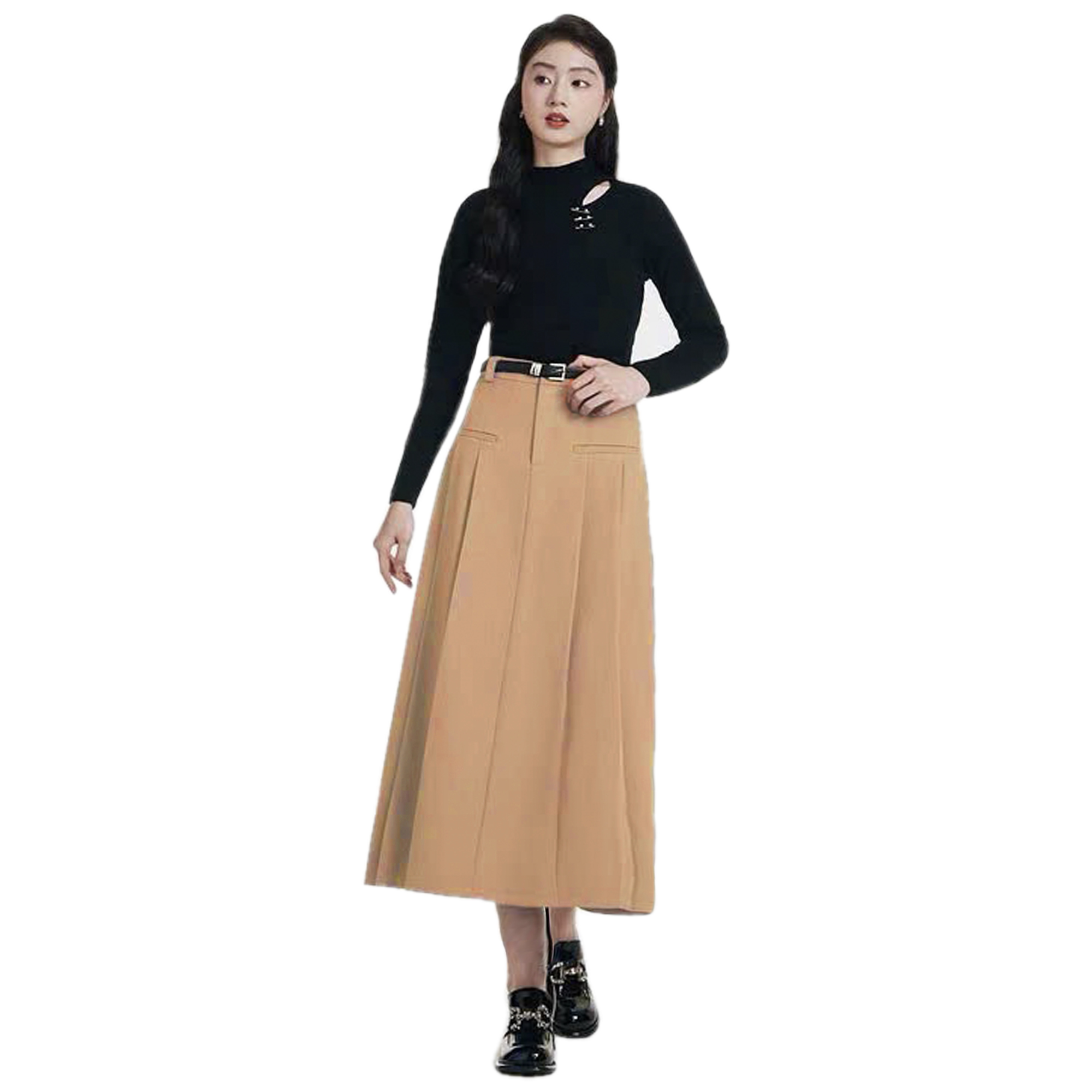 Chân Váy Xoè Xếp Ly Dáng Dài Bigsize 60kg - 95kg Lưng Cao Chất Cotton Lạnh