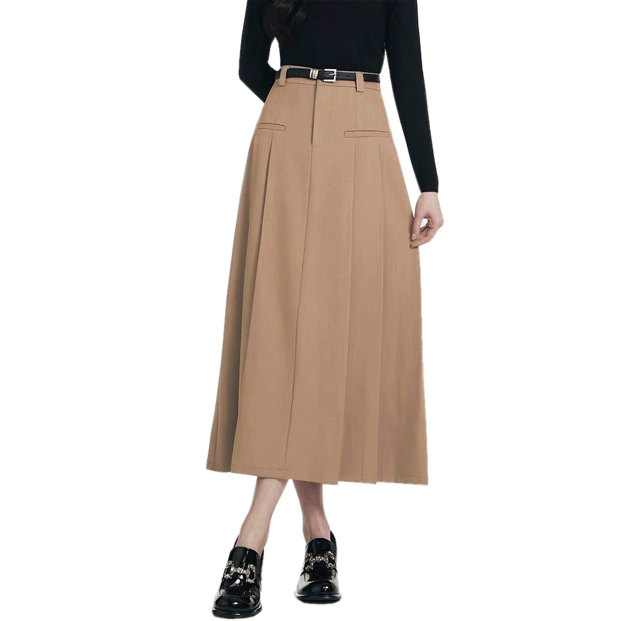 Chân Váy Xoè Xếp Ly Dáng Dài Bigsize 60kg - 95kg Lưng Cao Chất Cotton Lạnh
