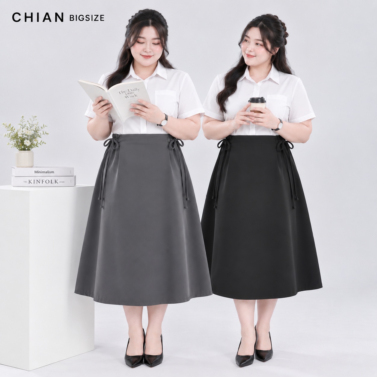 Chân Váy Bigsize Dáng Xòe A 60kg - 100kg Chất Tuyết Mưa Lót Lụa Co Giãn Nhẹ