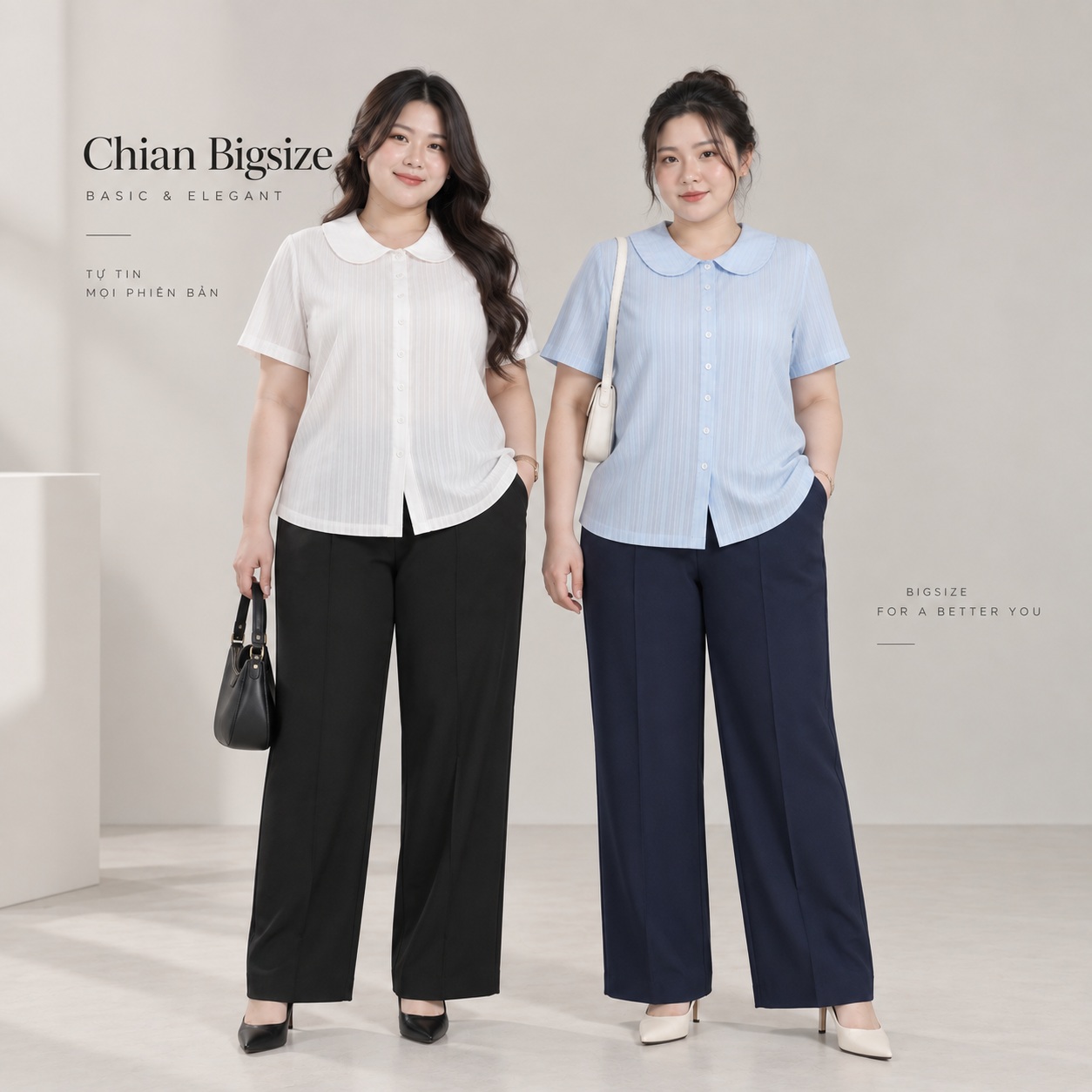 Quần tây bigsize 60kg - 100kg lưng cao ống đứng cao câp phù hợp mặc đi làm, đi học, đi chơi