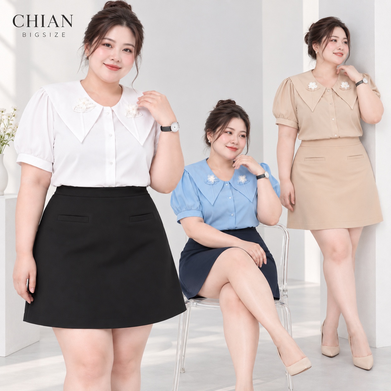 Quần đùi giả váy dáng A bigsize 60kg - 100kg có túi chất tuyết mưa có co giãn nhẹ