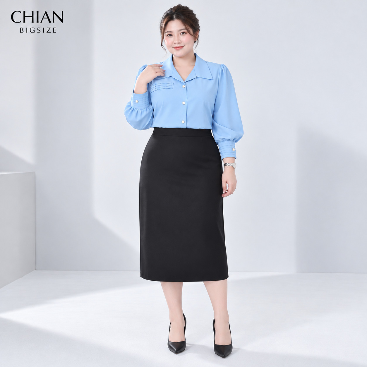 Aó sơ mi bigsize 60kg - 95kgkg kiểu dáng basic phù hợp mặc đi làm , đi dạy.