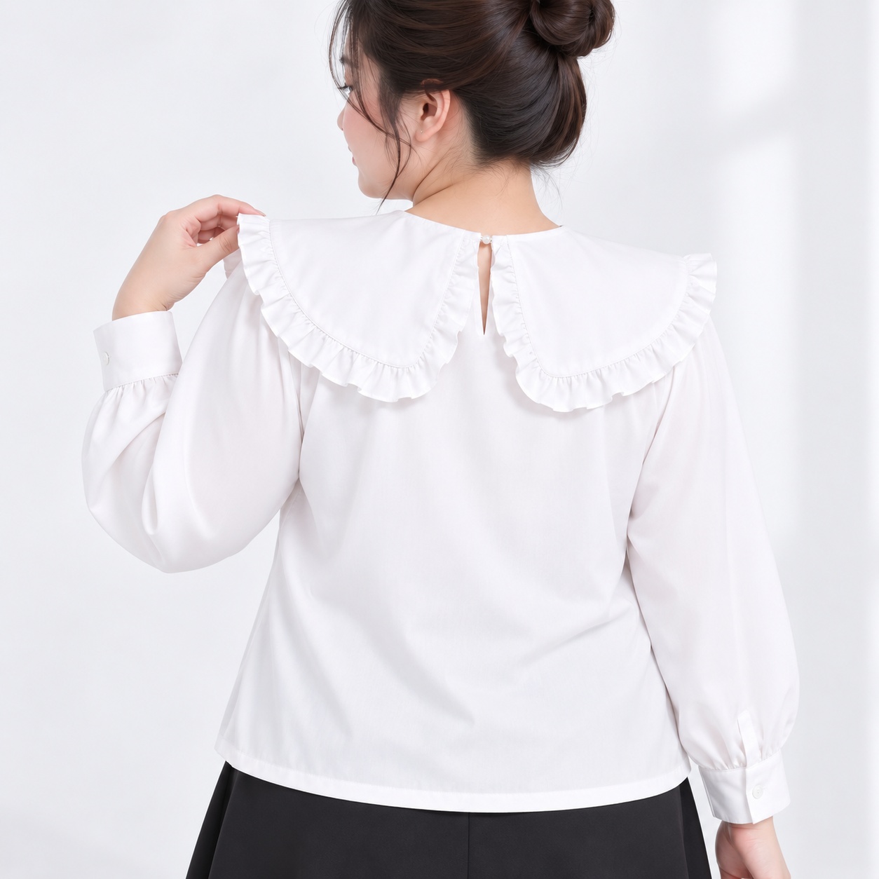 Áo Sơ Mi Bigsize Nữ 60kg - 100kg Cổ Nơ Bèo Phù Hợp Mặc Đi Làm , Đi Học, Đi Chơi
