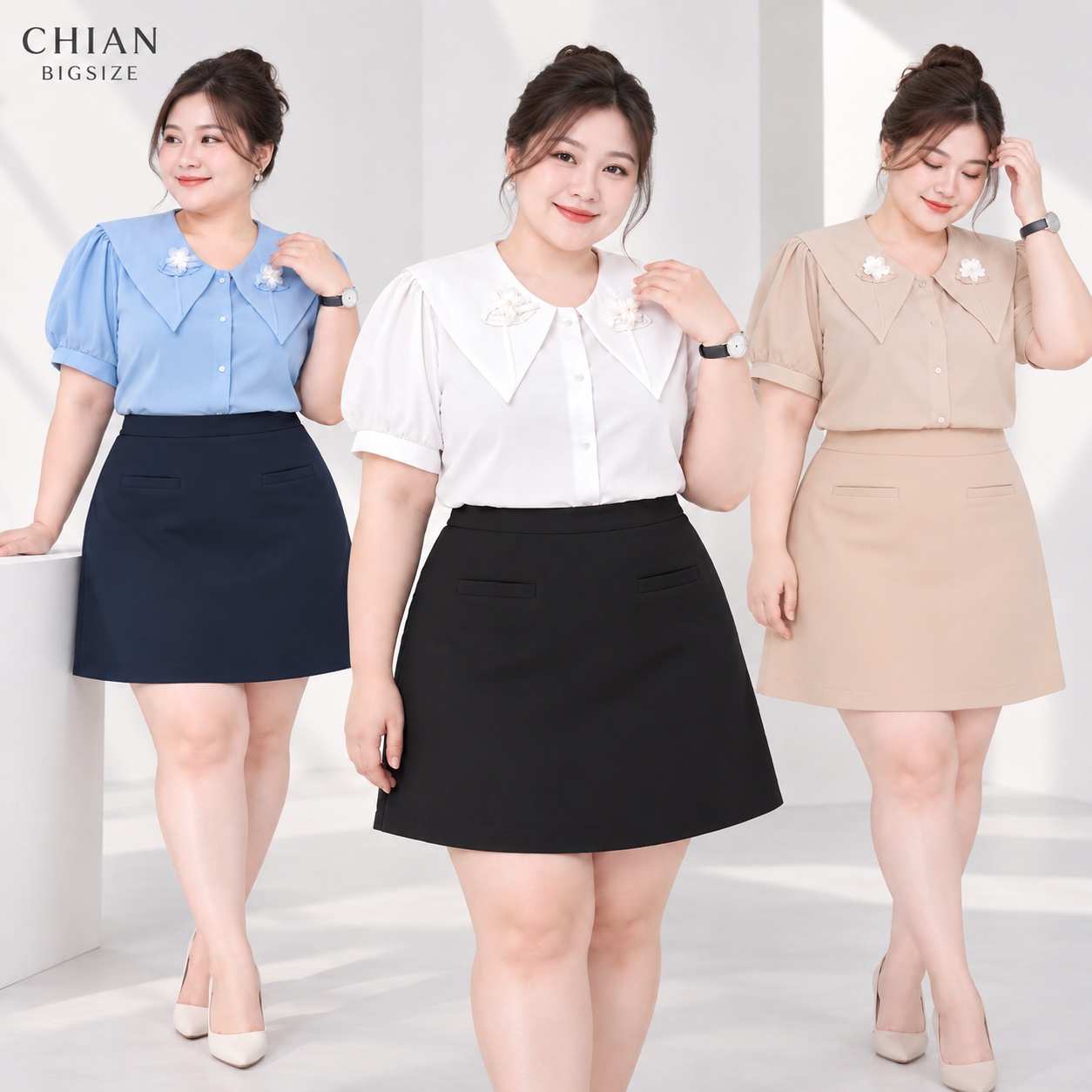 Quần đùi giả váy dáng A bigsize 60kg - 100kg có túi chất tuyết mưa có co giãn nhẹ