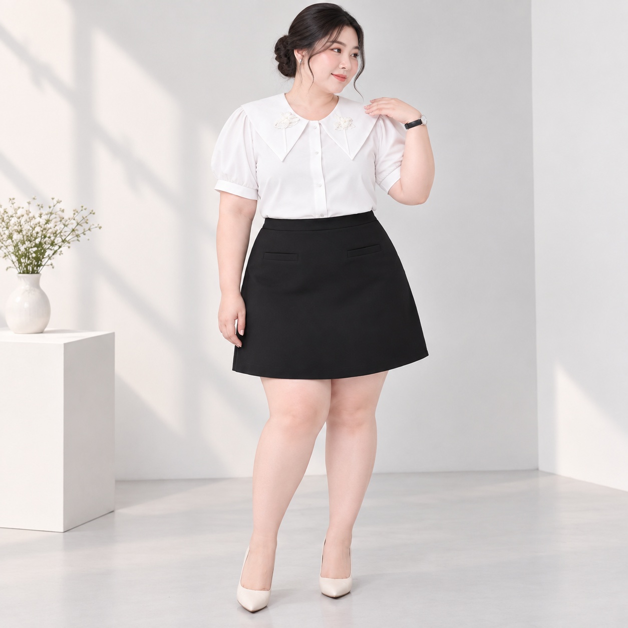 Quần đùi giả váy dáng A bigsize 60kg - 100kg có túi chất tuyết mưa có co giãn nhẹ