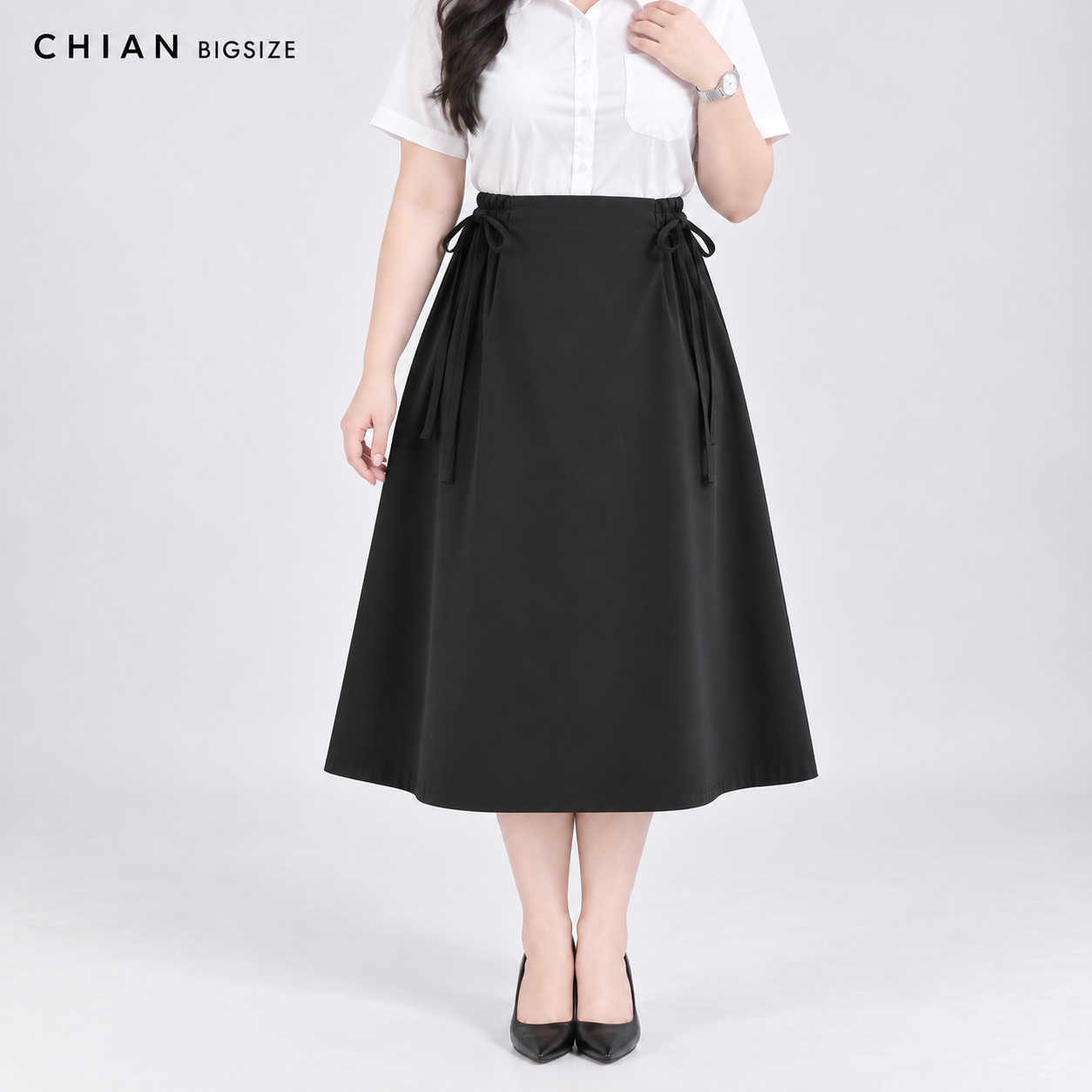 Chân Váy Bigsize Dáng Xòe A 60kg - 100kg Chất Tuyết Mưa Lót Lụa Co Giãn Nhẹ