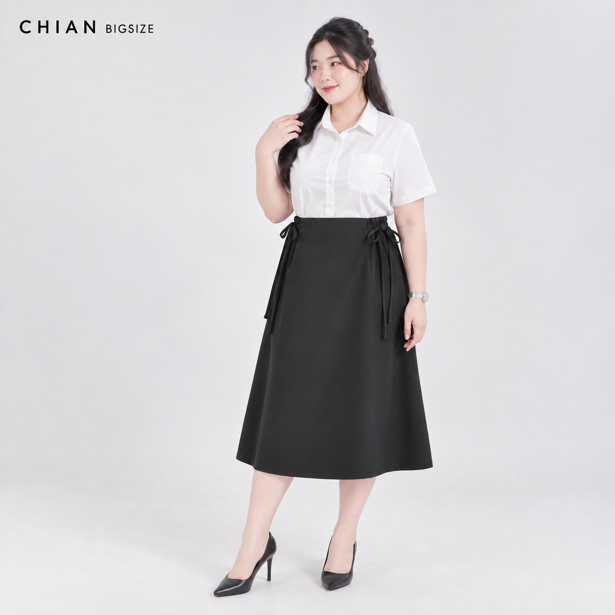 Chân Váy Bigsize Dáng Xòe A 60kg - 100kg Chất Tuyết Mưa Lót Lụa Co Giãn Nhẹ