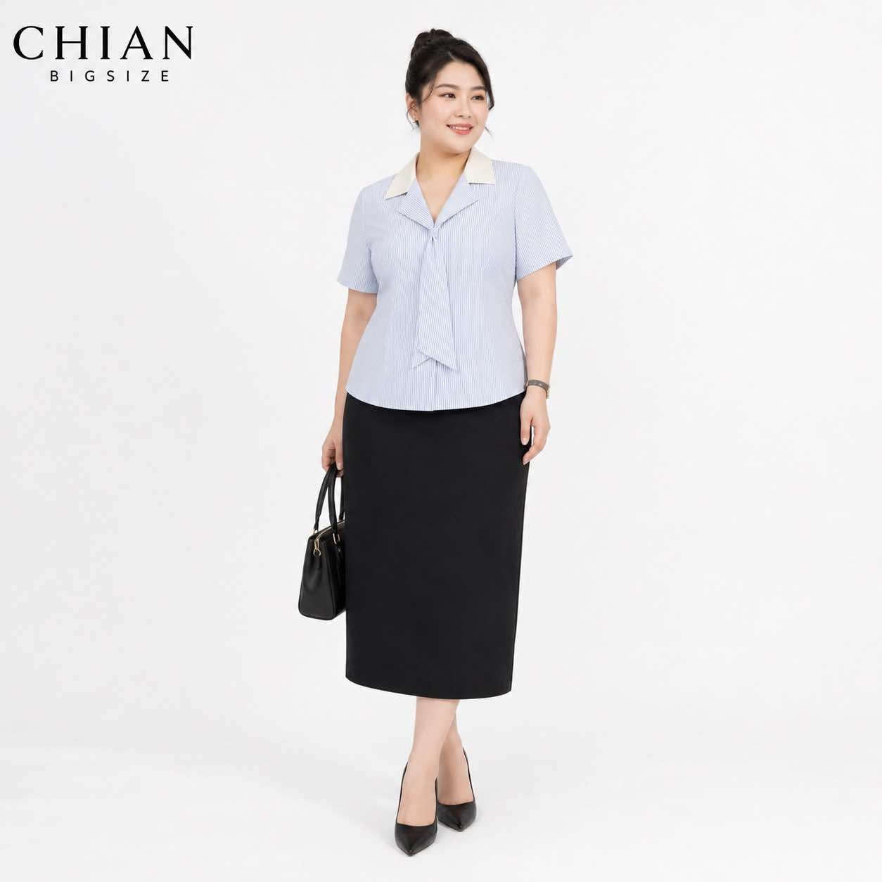 Combo 2 chân váy bút chì công sở bigsize 60kg - 100kg mặc đi làm, đi học đen
