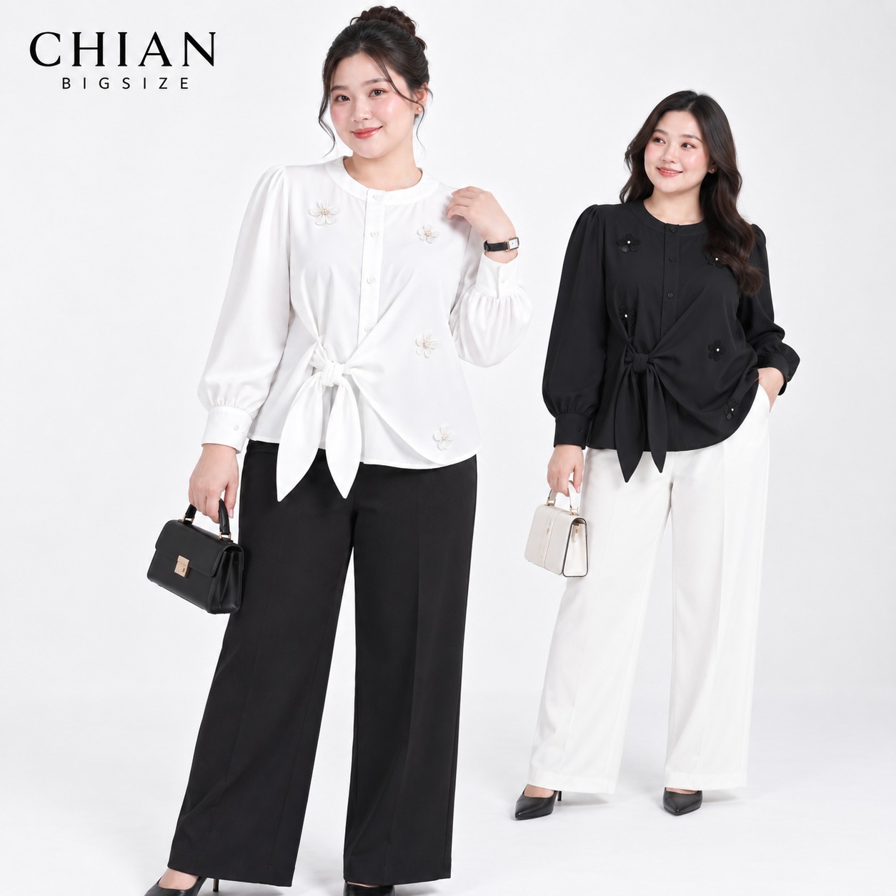 Áo sơ mi nữ bigsize 60kg - 100kg kiểu dáng cột eo thanh lịch phù hợp mặc đi làm đi chơi