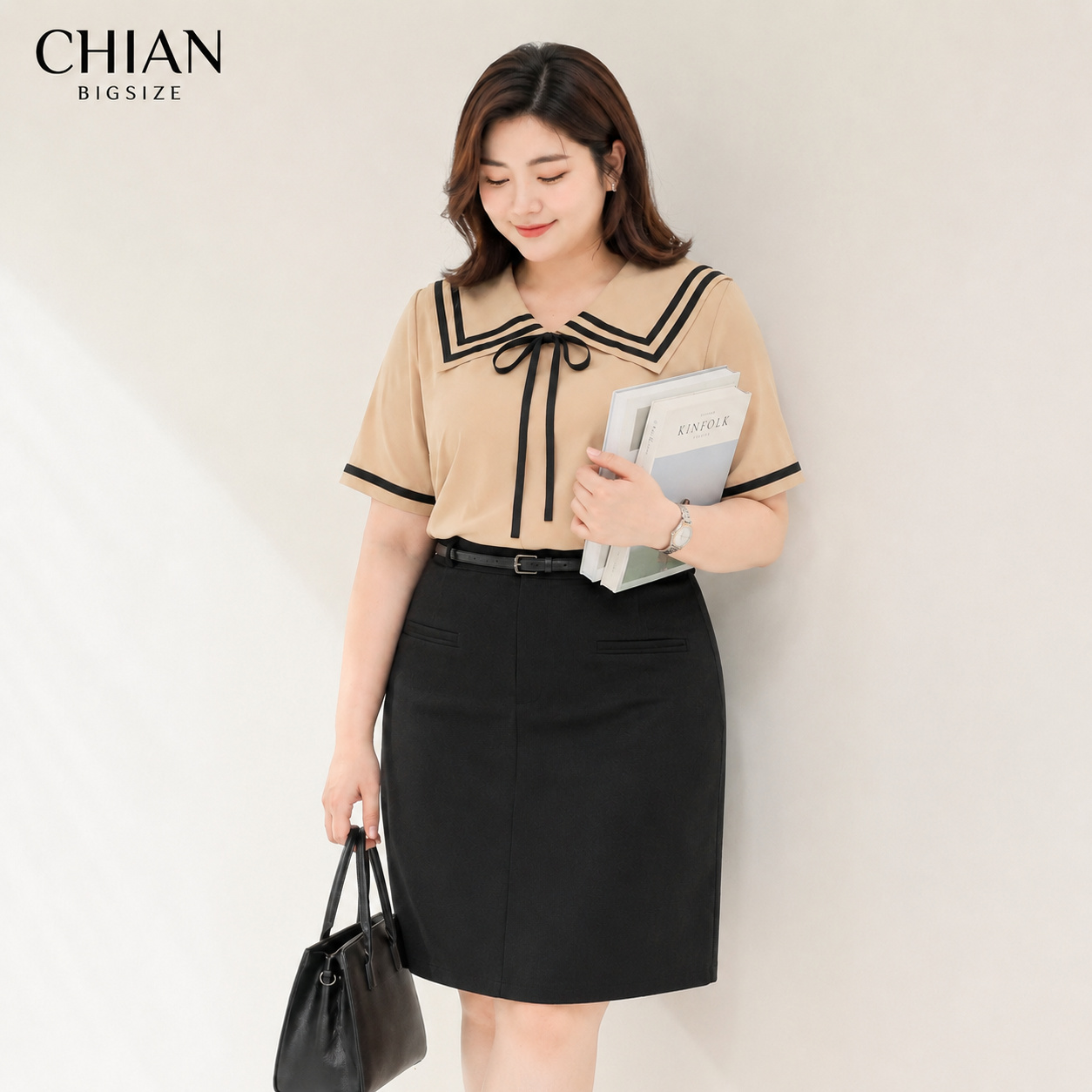 Áo sơ mi bigsize 60kg - 95kg kiểu dáng cổ thuỷ thủ phù hợp mặc đi làm, đi học, đi chơi