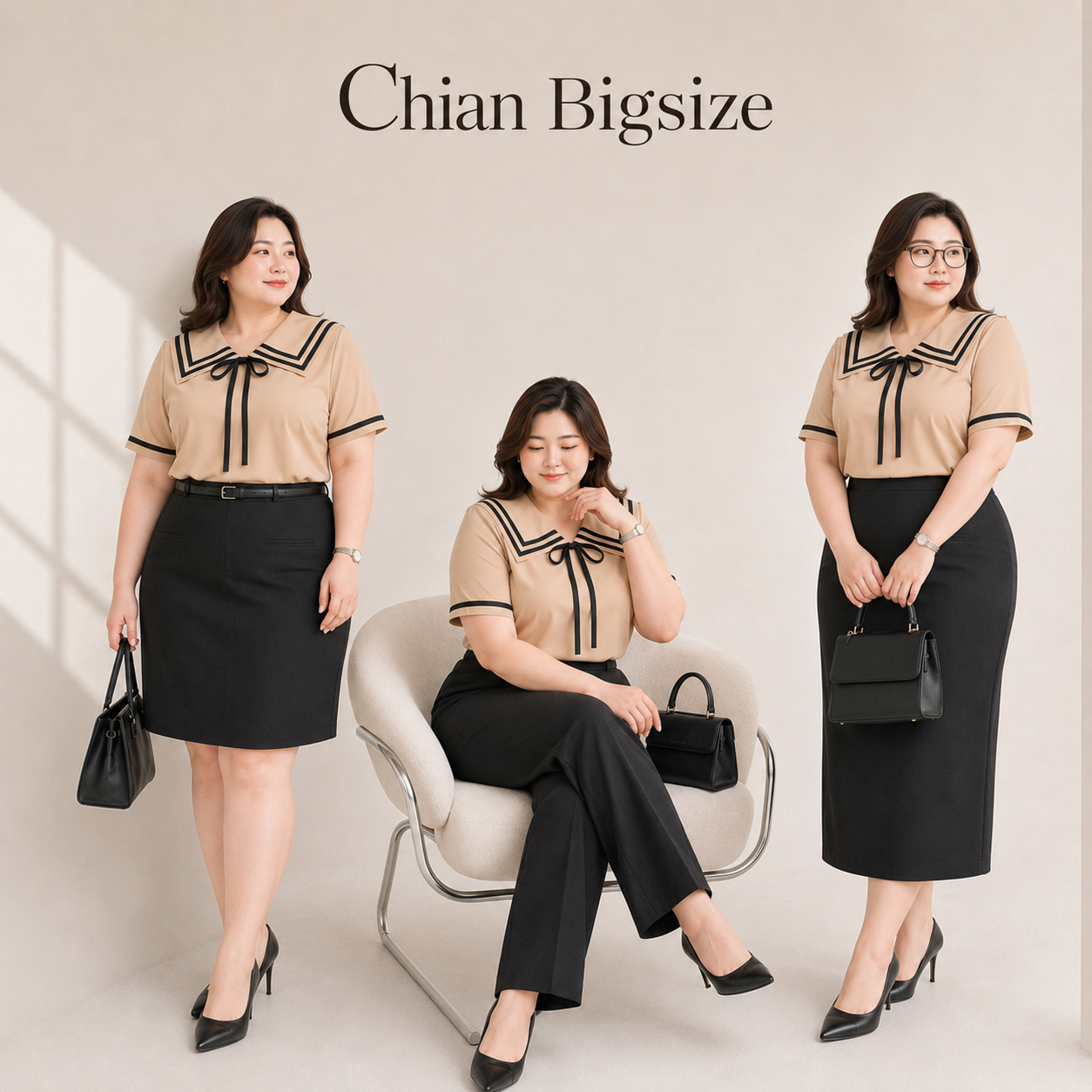 Áo sơ mi bigsize 60kg - 95kg kiểu dáng cổ thuỷ thủ phù hợp mặc đi làm, đi học, đi chơi