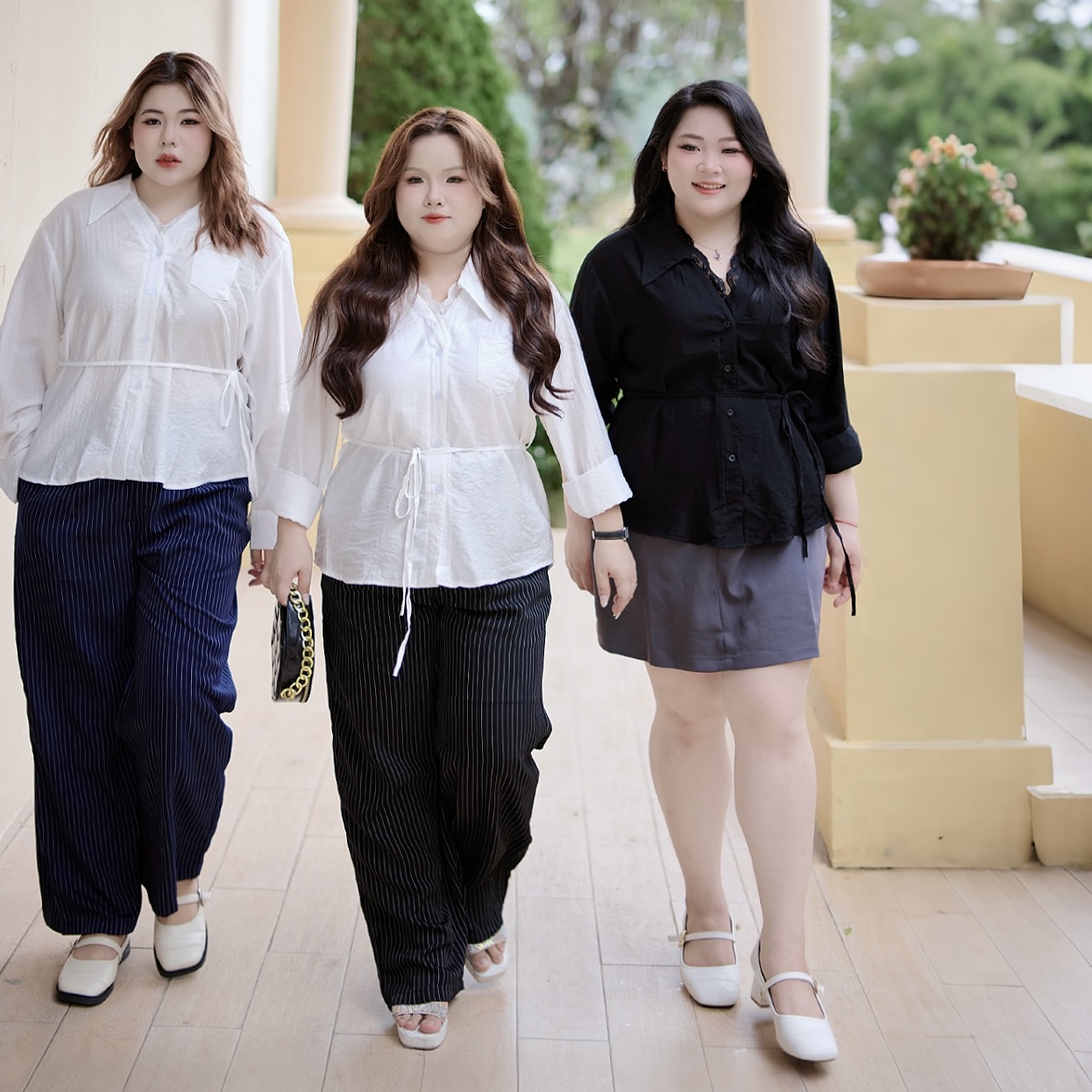 Aó sơ mi bigsize 60kg-100kg phối ren phom dáng basic phù hợp mặc đi làm đi chơi