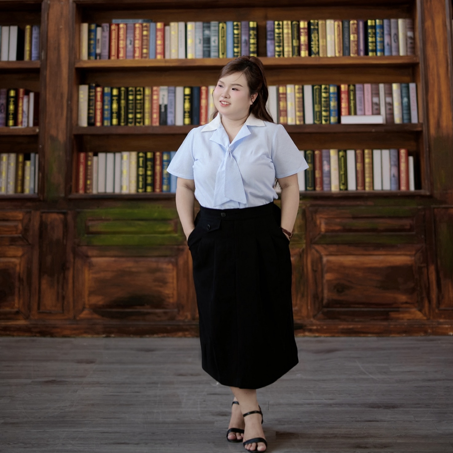 Áo sơ mi bigsize nữ 60kg - 100kg cổ sơ mi caravat phù hợp mặc đi làm đi học, đi chơi