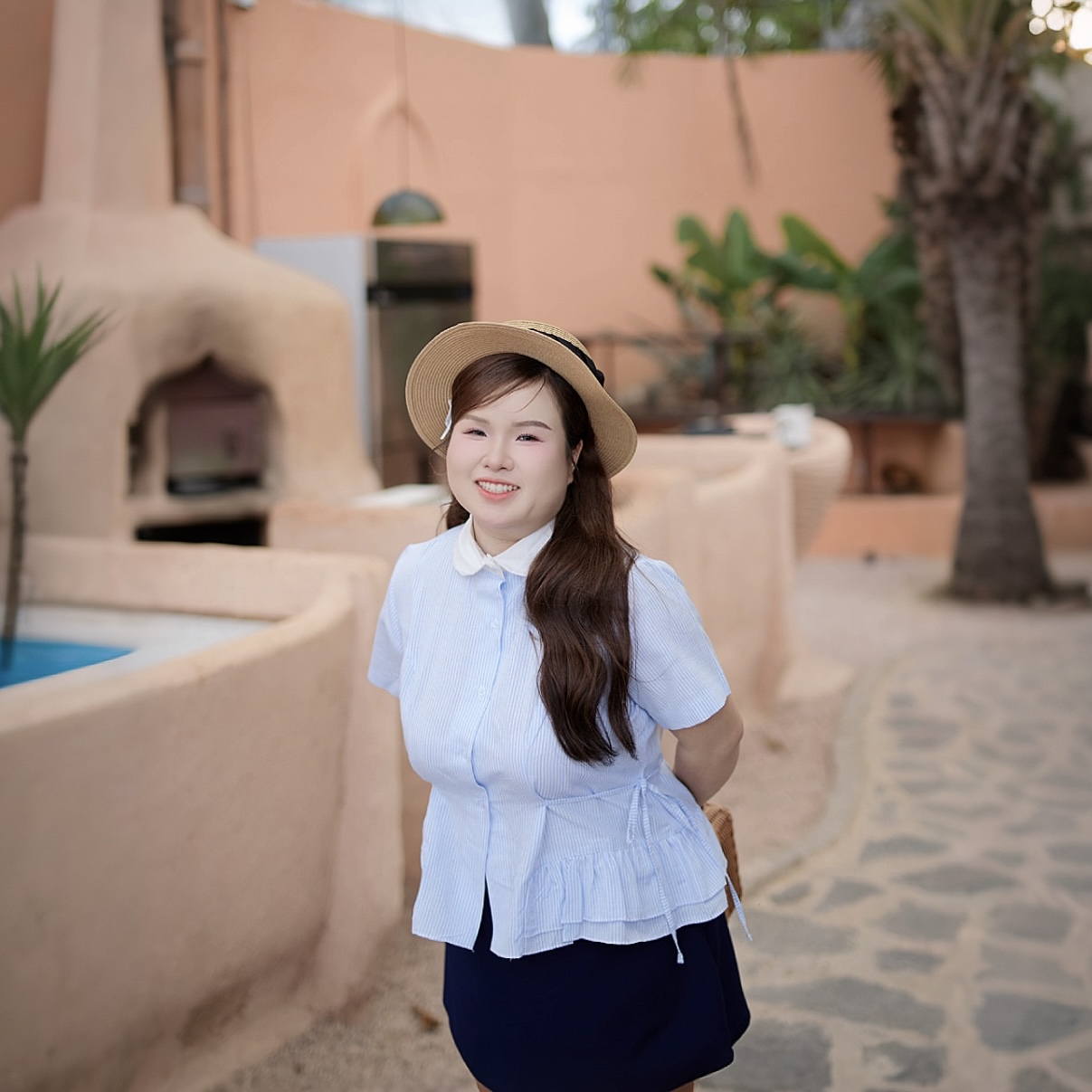 Áo sơ mi nữ bigsize 60kg - 100kg dáng bèo 2 bên eo cột nơ