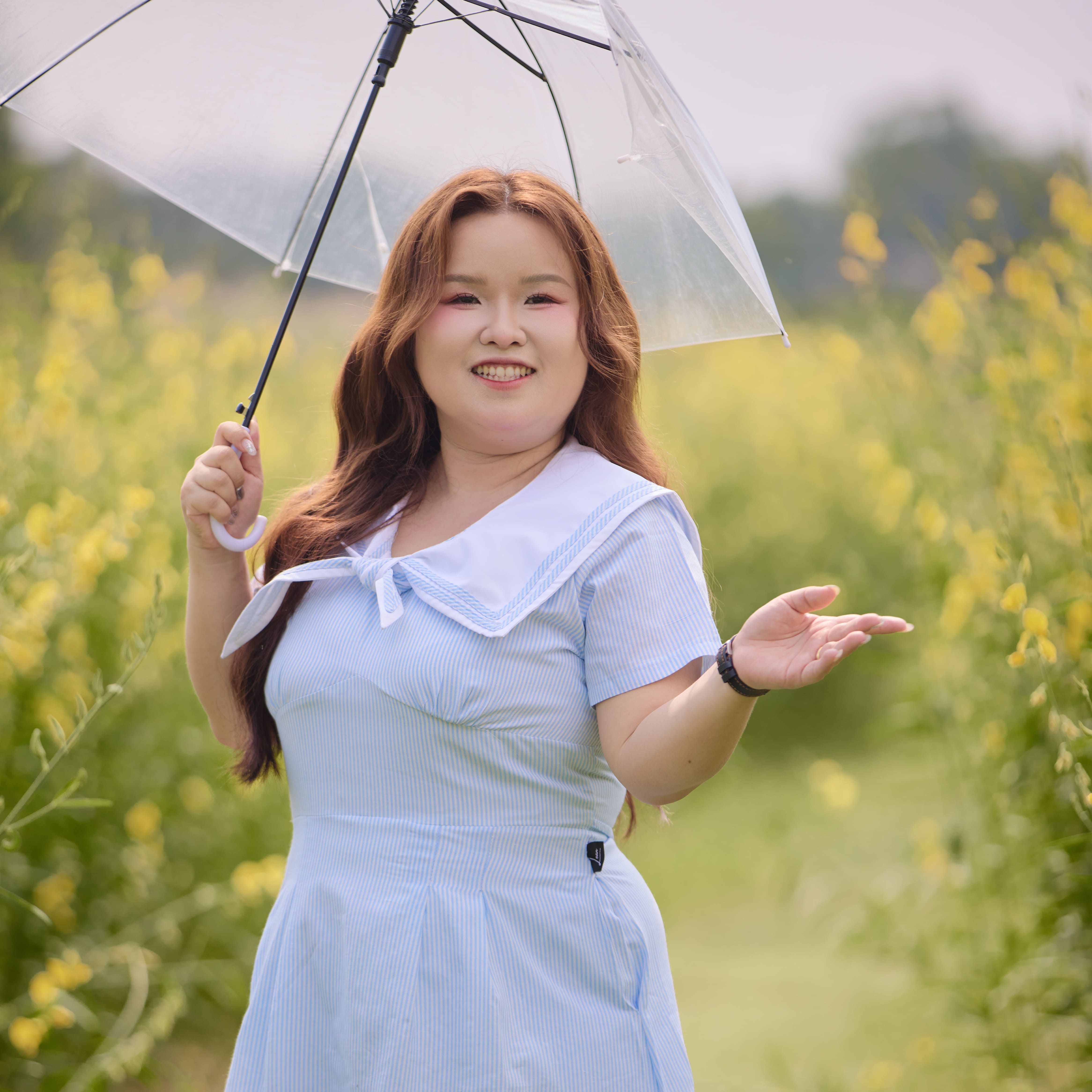 Đầm cổ thuỷ thủ bigsize 60kg - 95kg sọc dọc gọn dáng phù hợp mặc đi làm, đi tiệc, đi chơi