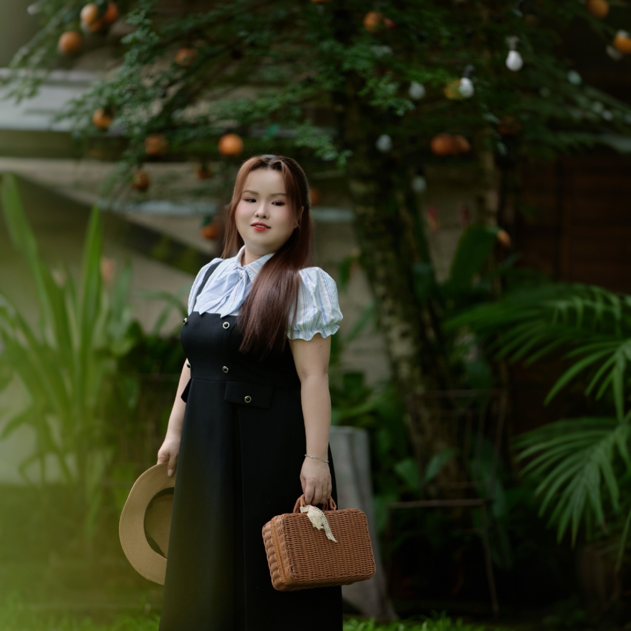 CA030021-Đầm bigsize nữ 60kg - 100kg phối sọc cổ sơ mi phù hợp mặc đi làm , đi tiệc