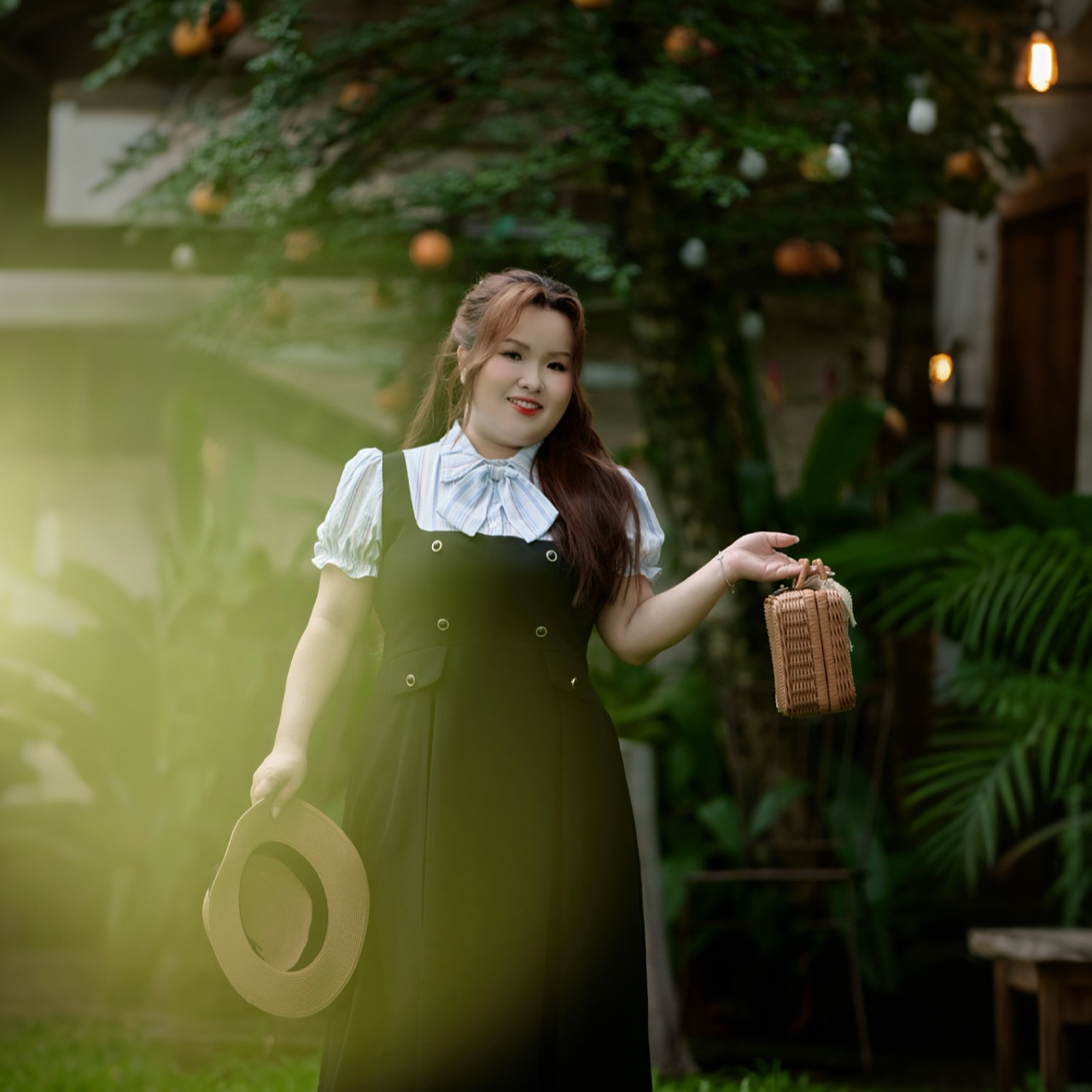 CA030021-Đầm bigsize nữ 60kg - 100kg phối sọc cổ sơ mi phù hợp mặc đi làm , đi tiệc