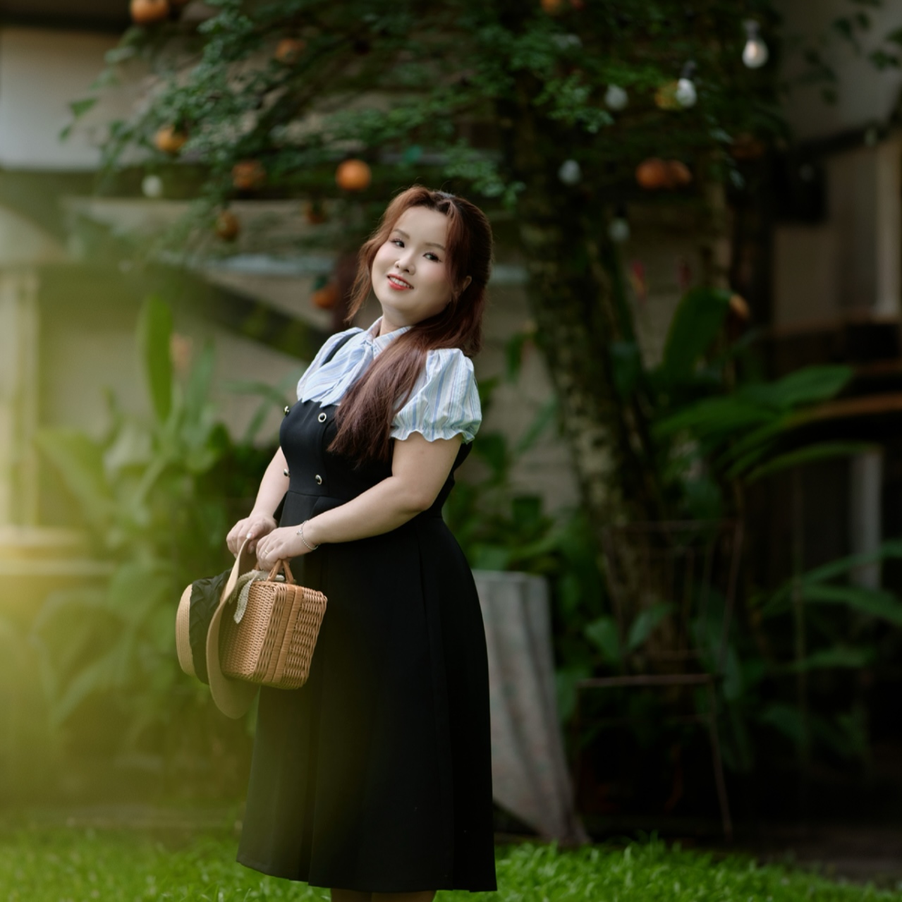 CA030021-Đầm bigsize nữ 60kg - 100kg phối sọc cổ sơ mi phù hợp mặc đi làm , đi tiệc