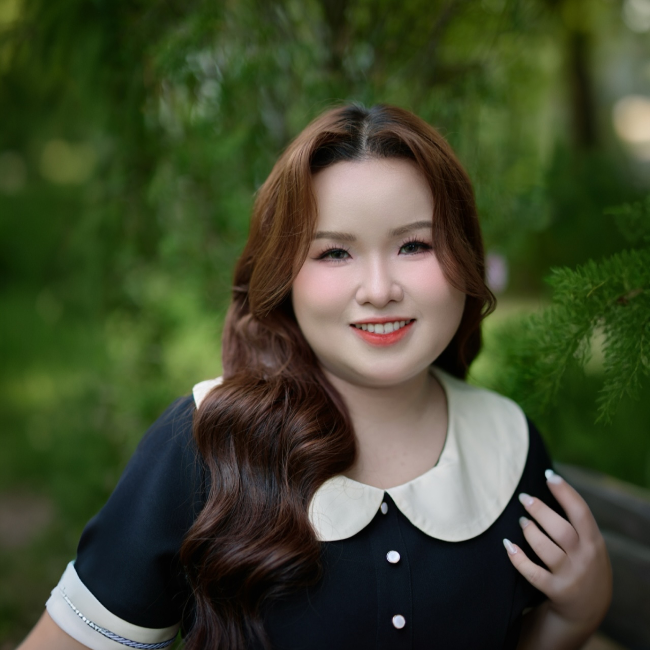 CA030022E-Đầm bigsize 60kg - 100kg kiểu dáng cổ sen phối màu phù hợp mặc đi làm, đi học, đi chơi