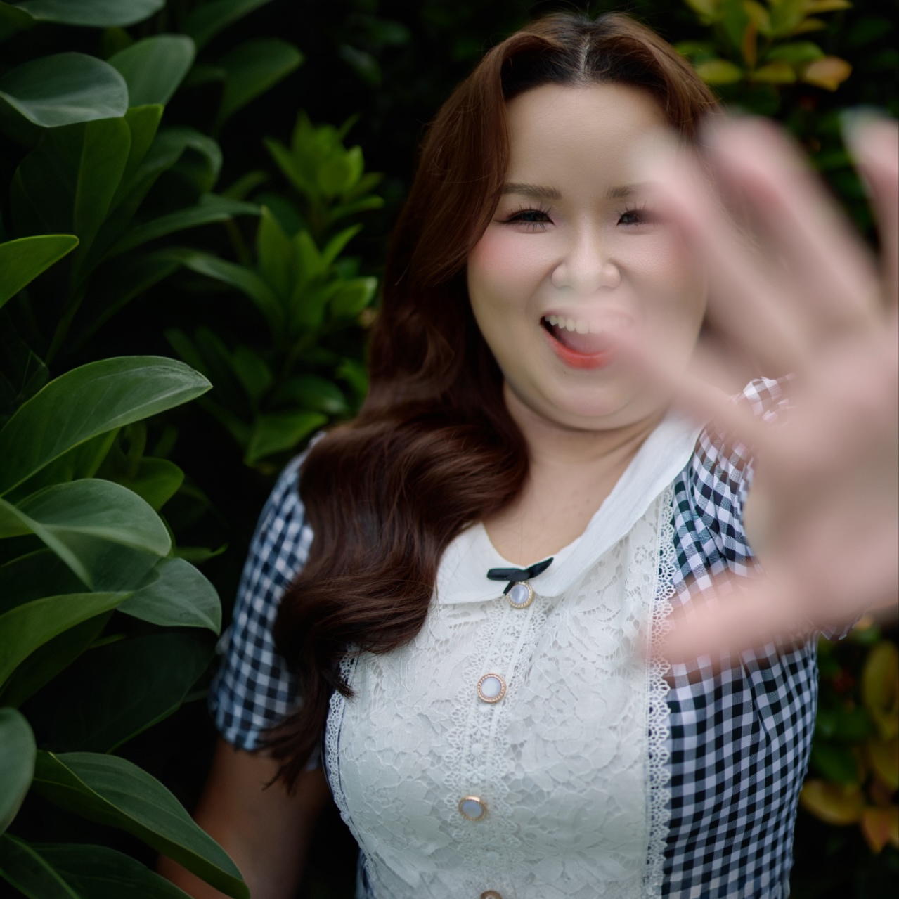 CA030025-Đầm công sở bigsize hoạ tiết caro phối ren có túi phù hợp mặc đi làm đi làm , đi tiệc , đi chơi