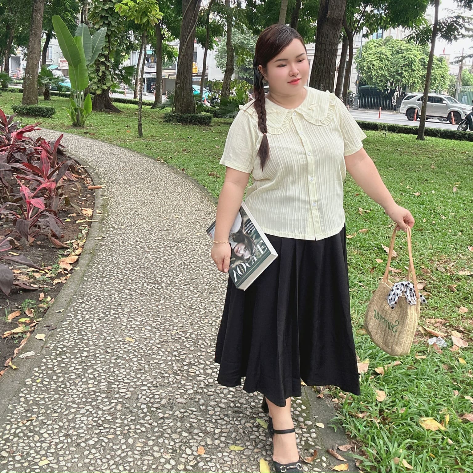 Aó sơ mi bigsize 60kg - 90kg vải gân sọc nơ cổ phù hợp mặc đi làm đi học