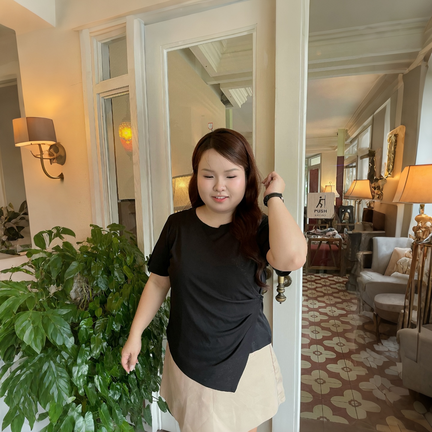 Áo thun bigsize nữ 60kg - 90kg kiểu dáng đắp chéo phù hợp mặc đi học, đi làm, đi chơi