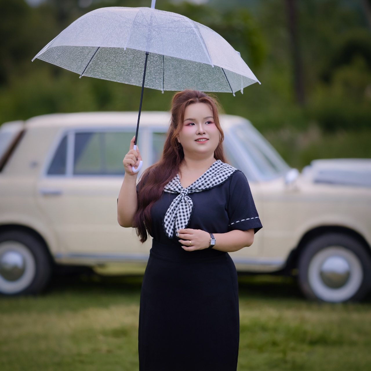 Áo kiểu bigsize nữ 60kg - 100kg phối caro phù hợp mặc đi làm , đi học, đi chơi