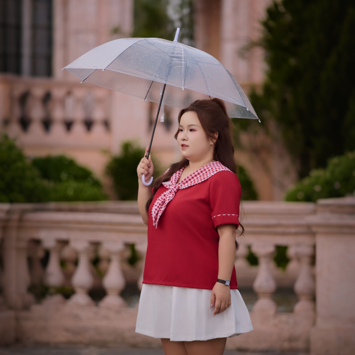 Áo kiểu bigsize nữ 60kg - 100kg phối caro phù hợp mặc đi làm , đi học, đi chơi