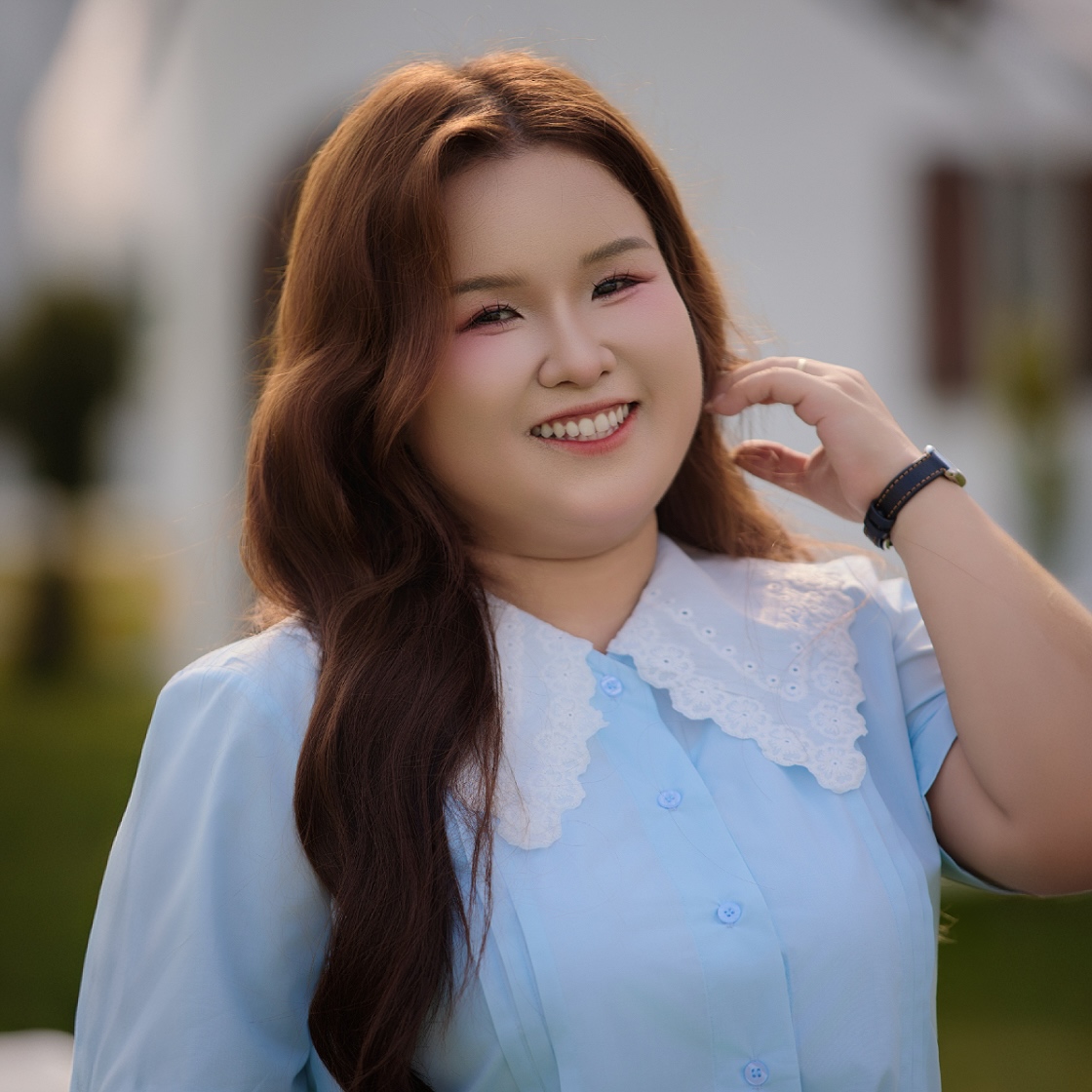 Áo sơ mi bigsize nữ 60kg - 100kg cổ phối ren phù hợp mặc đi làm đi học đi chơi